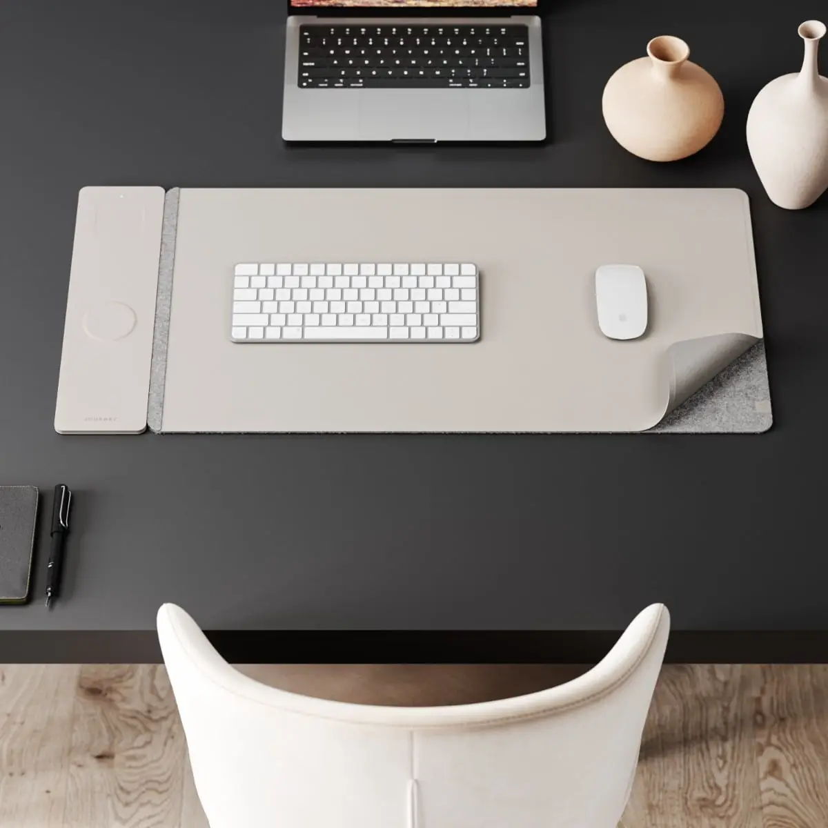 ALTI Wireless Charging Desk Mat, Light Grey 2