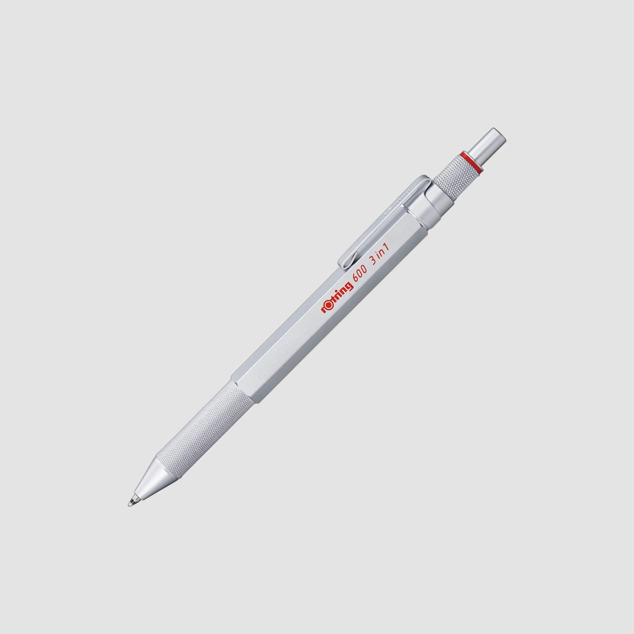 600 3-in-1 Multicolour Pen and Mechanical Pencil — Silver